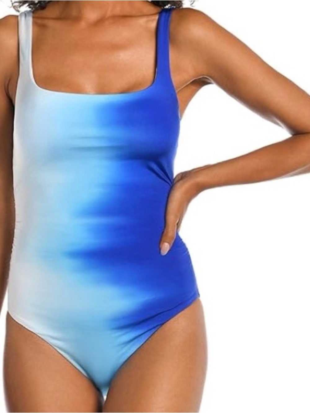 NWT La Blanca Blue Ombre One-Piece Slimming Swimsuit - Sz 14
